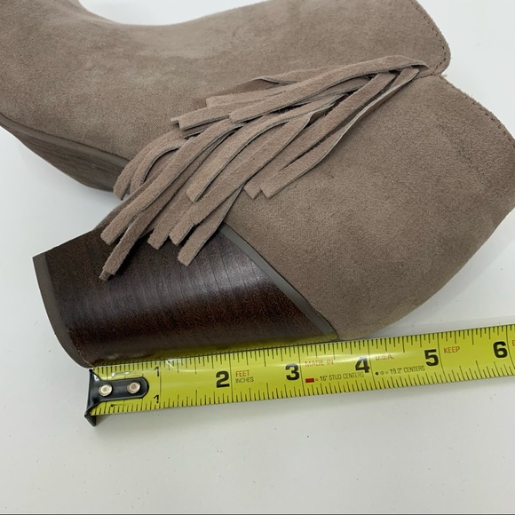 Carlos Santana Tempe Leather Western Stacked Heel Ankle Boots Fringe Detail - Picture 16 of 16